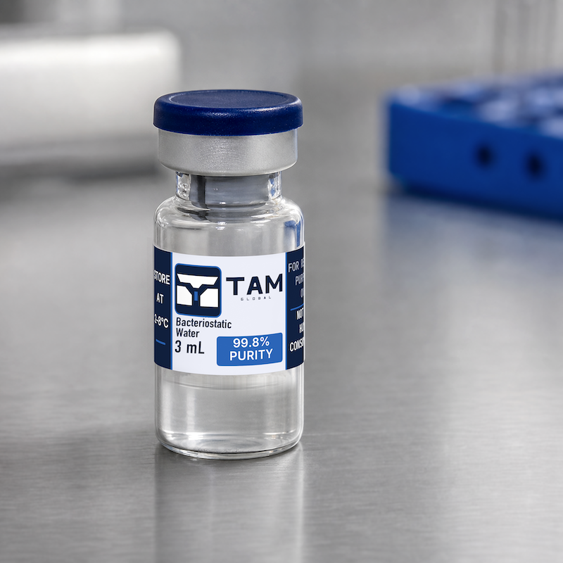 TAM Global Bacteriostatic Water 3mL research product - 99.9% purity